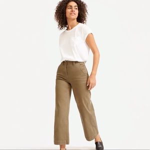 Everlane The Lightweight Wide Leg Crop Chino Pants in Ochre